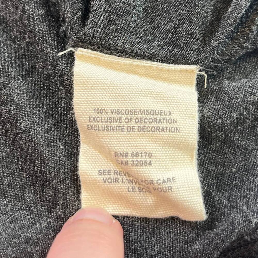 Free People Dark Gray V-Neck Knit Studs Short Sleeve Boho Shift Dress Women - Picture 9 of 10